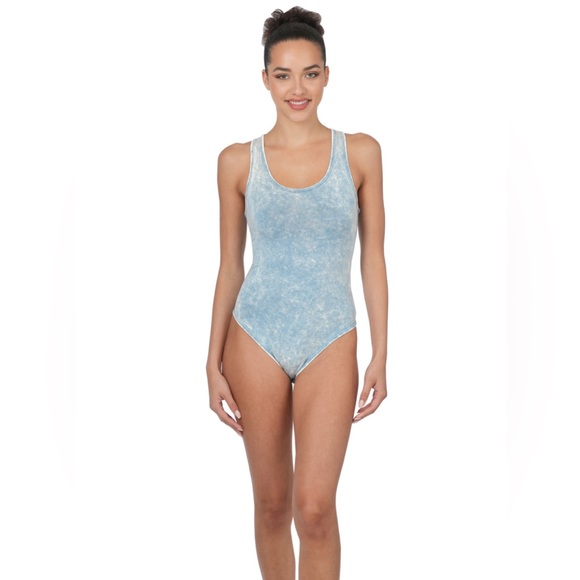 acid wash bodysuit | ice blue - Picture 4 of 6